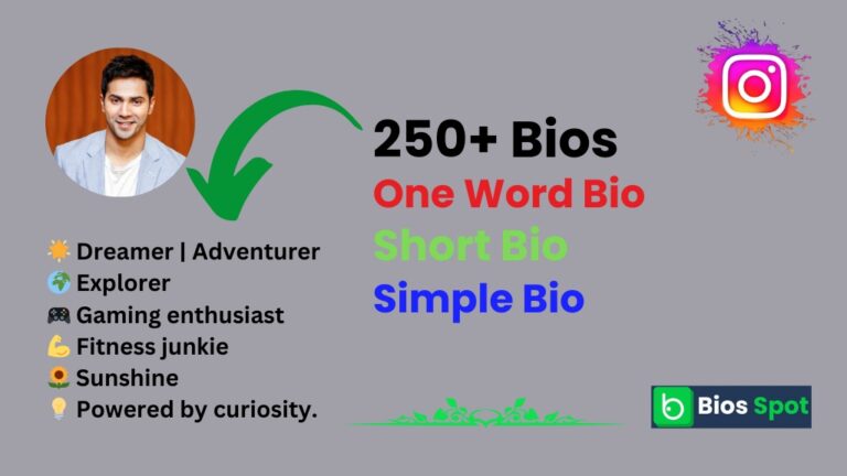 250+ insta bios - short bios - one word bio- simple bio