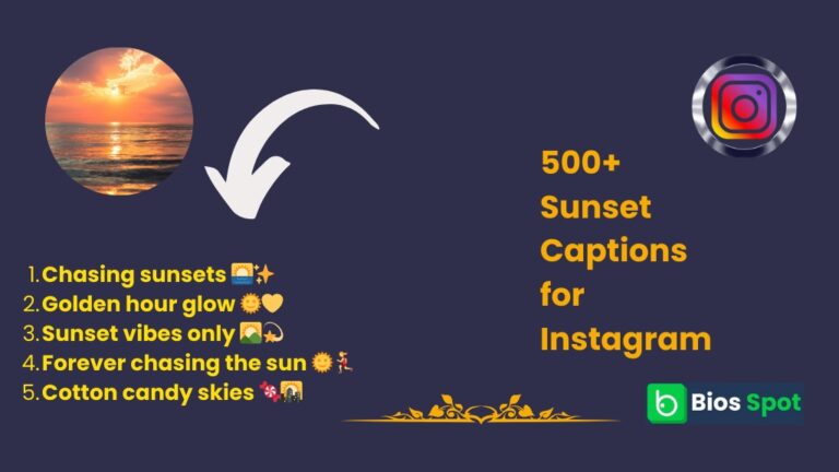 Sunset Captions for Instagram